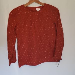 Girls Long Sleeve Polka Dot Blouse